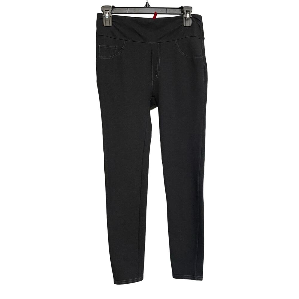 Spanx Leggings Jean-ish Ankle Black Size‎ Large Pockets Soft Knit Fabric Stretch